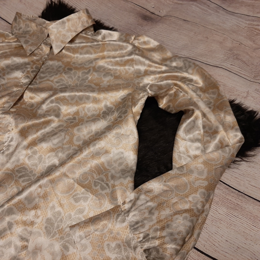 Apostrophe Gray, white and gold long sleeve blouse - Picture 11 of 14